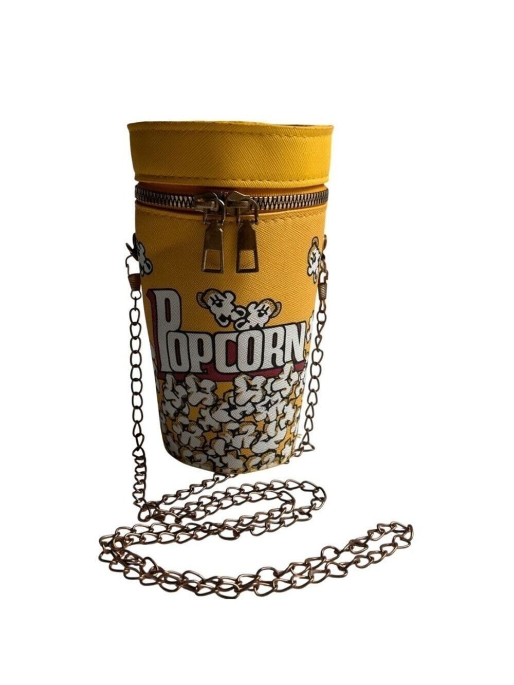 Popcorn Small Bucket Crossbody Bag​ with Chain